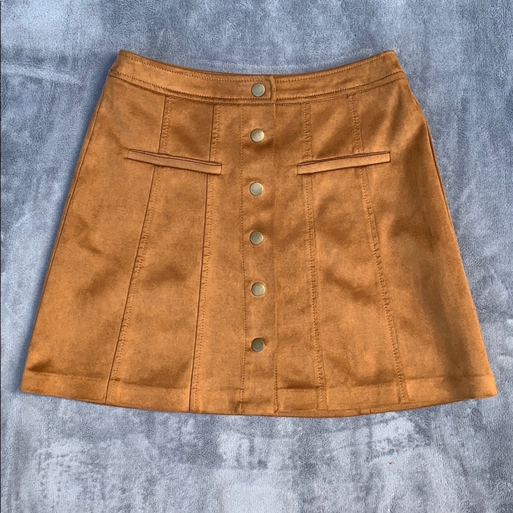 Suede mini skirt